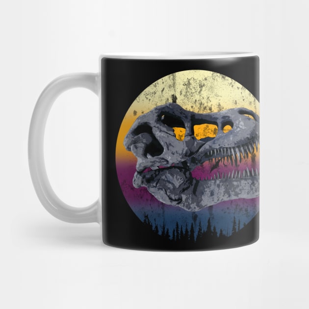 Tyrannosaurus Rex Skull In A Beautiful Sunset by MerlinArt